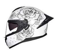 Full Face Motorcycle Crash Helmets, Adults Cool Rider Equipment Motorbike Helmet, Men Women Double Sun Visor Street Touring Dirt Bike Riding Sport Helmets, ECE Approved