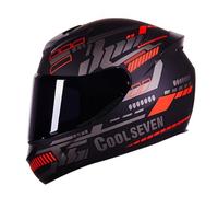 Full Face Motorcycle ECE 22.06 Approved Motorcycle Street Crash Helmet with Removable and Washable Padding Lightweight Helmet E,M=(57-58CM)