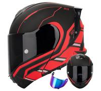 Full Face Motorcycle Helmet DOT Approved, 180° Reversible Chin Guard Modular Helmet with Anti-Fog Dual Visors for Adult Men Women 3,M/(57~58cm)