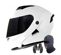 Full Face Motorcycle Helmet,ECE 22.06 Approved Dual Visor Flip Up Modular Full Face Motocross Helmet for Adult Men 3,M/(57~58cm)