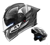 Full-Face Motorcycle Helmet Large Rear Spoiler and Dual Lenses Women's All-Season Helmet ECE-Certified Pink Lightweight Scooter Helmet a4,XL60~62CM