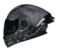 Full Face Motorcycle Helmet Motorbike Racing Sports Crash Helmet Covering Stylish Helmet ECE Approved Motorbike Double Sun Visor Helmets Youth Men Women's Models A2,L59-60CM