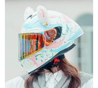 Full Face Motorcycle Helmet Motorbike Racing Sports Crash Helmet Interchangeable Lens ECE Certification Fit for Youth & Adults Four Seasons Helmet A2,3XL63~64CM