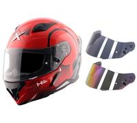 Full Face Motorcycle Helmet SH890 Hunter ECE 22.06 & DOT Approved - Motorbike Crash Helmet with Free Smoked & Iridium Visors