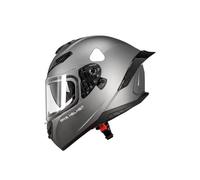 Full-face Motorcycle Helmet with a Double-sided Visor Sun Protection Anti-fog 190-degree Wide Field Of View Lightweight Breathable Safe Helmets Grey L/59-60cm