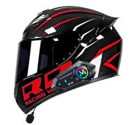 Full Face Motorcycle Helmet With Bluetooth ECE Approved Motorcycle Helmets For Adults Men Women Light Weight Motorbike Helmet Unisex Adult Cool Rider Equipment (R, XXL)