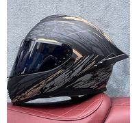Full Face Motorcycle Helmet with Double Visor ECE Approved Various Lens Styles Helmet for Men Women Adults Moped Street Scooter Cruiser Black B1,S 53-54