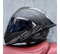 Full Face Motorcycle Helmet with Double Visor ECE Approved Various Lens Styles Helmet for Men Women Adults Moped Street Scooter Cruiser Black B,XXL 61-62