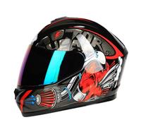 Full-face Motorcycle Helmet with Dual Lenses for Street Highway Cruising Scooter Helmets for MenWomen Commuting On Roads Legal Red XL/61-62cm