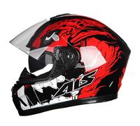 Full-face Motorcycle Helmet with Dual Lenses for Street Highway Cruising Scooter Helmets for MenWomen Commuting On Roads Legal Red XL/61-62cm