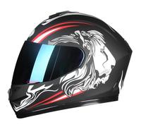 Full-face Motorcycle Helmet with Dual Lenses for Street Highway Cruising Scooter Helmets for MenWomen Commuting On Roads Legal White XL/61-62cm