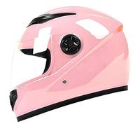 Full Face Motorcycle Street Bike Helmet with Removable Winter Neck Scarf DOT/ECE Approved Motorbike Moped Racing Crash Helmet with Visor for Men and Women,Pink,One Size
