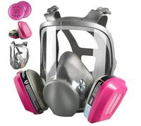 Full Face Respirator Mask, 6800 Gas Mask with Filter, Reusable Organic Vapor Masks Against Dust Fumes Gases for Spraying, Painting, Sanding, Epoxy Resin, Welding, Construction, Polishing