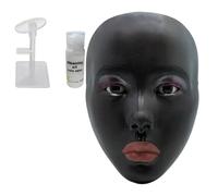 Full Face Silicone Makeup Training Model for Cosmetology Students, Practice Head for Brows Eyes and Lips Full Face Mannequin