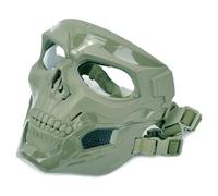 Full Face Skull Mask,Airsoft Paintball Cosplay,Tactical Style Protective Helmet Mask Breathable Mesh Face Guard Adjustable Lightweight Design Helmet Compatible Shock