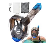 Full Face Snorkel, Anti-Fog Diving , 180° Panoramic View Gear, Leak-Proof Design Wide Vision Shield, for Snorkeling, Swimming, and Underwater Adventures Men, Women Adults