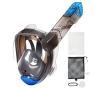 Full Face Snorkel, Anti-Fog Diving Shield Complete Coverage, 180° Panoramic Viewing Gear with Secure Anti-Leak Design, Enhances Snorkeling Swimming Experience for Women Men