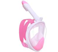 Full Face Snorkel Mask Adults,Snorkeling Gear for Men & Women with Detachable Camera Mount,180° Panoramic View Scuba Mask Diving Dry Top Snorkel Set Anti-Fog Easy Draining Travel Package(Pink S/M)