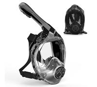 Full Face Snorkel Mask for Adults - Anti-Fog & Anti-Leak Design with 180° Panoramic View, Dry Top Breathing System, Camera Mount - Ideal for Scuba Diving, Snorkeling, L/XL