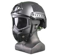 Full Face Tactical Mask with Detachable Anti-Fog Goggles for CS Airsoft, Shooting, Halloween, Cosplay, Cycling, Party