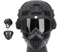 Full Face Tactical Mask with Detachable Anti-Fog Goggles for CS Airsoft, Shooting, Halloween, Cosplay, Cycling, Party