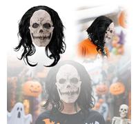 Full Face Unisex For War Game Outdoor Sport Halloween Cosplay The Mask Costume Adult(5 White,30cm)
