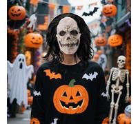 Full Face Unisex For War Game Outdoor Sport Halloween Cosplay The Mask Costume Adult(White e,30cm)