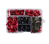 Full Fairing Bolts Kit Compatible With Suzuki For Hayabusa For GSX1300R For Katana For V-Strom For DL Fairing Bolts Screws Kit Nut Clips(Red)
