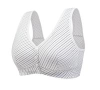 Full Figure Bra Front Buttoned Breathable and Undergarment for Middle Elderly Mothers Comfortable Gathering Women Thin Frameless Vest High Impact Push up Bandeau (Black, XXXXL)
