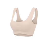 Full Figure Bra Ice Gather Large Size Running Vest Yoga Sports Underwear Women's High Impact Push up Bandeau Tube Top (Khaki, XXL)