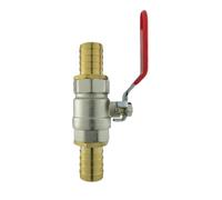 Full-Flow Inline Metal Lever Valve with Brass Barbed Hosetails - 1/2", 3/4", & 1" for Garden, Irrigation, and Plumbing Applications (19mm (3/4"))