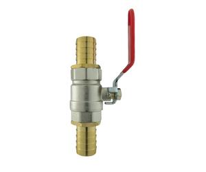 Full-Flow Inline Metal Lever Valve with Brass Barbed Hosetails - 1/2", 3/4", & 1" for Garden, Irrigation, and Plumbing Applications (19mm (3/4"))
