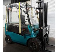 Full Forklift Cab Enclosure Cover Clear Vinyl Fits Yale Standard Size Truck Windshield Rain Canopy Cover, Waterproof Vinyl for UV Protection