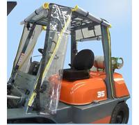 Full Forklift Cab Enclosure Cover, Universal Size Truck Windshield Rain Canopy Cover, Forklift Cab Enclosure Cover Accessories, Waterproof Vinyl for UV Protection