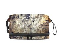Full Frame Shot of Abstract Paint Double Layer Cosmetic Bag for Women and Girls, Travel Toiletry Bag Makeup Handy Pouch Organiser Bag with Brush Compartment