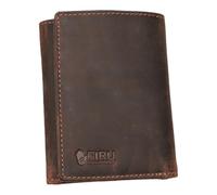 Full Grain Buffalo Leather Slim Trifold Wallet for Men with RFID Blocking-Slim Billfold with 8 Card Slots-Ultra Strong Stitching-Extra Capacity with 2 ID Windows-Vintage Design (Buffalo Brown)