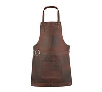 Full Grain Crossbody Handmade Leather apron Butcher, Cook, BBQ Grill, Chef, Woodwork, Apron (Brown)