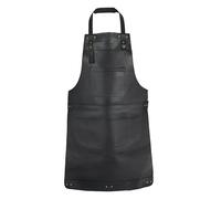 Full Grain Leather Apron Butcher, Cook, BBQ, Cooking, Grilling, Blacksmith Apron (Black)