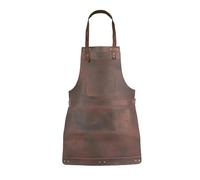 Full Grain Leather Apron Butcher, Cook, BBQ, Cooking, Grilling, Blacksmith Apron (Dark Brown)