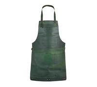 Full Grain Leather Apron Butcher, Cook, BBQ, Cooking, Grilling, Blacksmith Apron (Green)