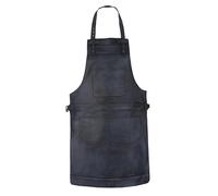 Full Grain Leather Apron Butcher, Cook, BBQ, Cooking, Grilling, Blacksmith Apron (Wax Black)