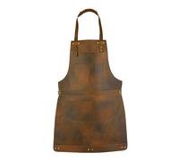 Full Grain Leather Apron Butcher -Cook-BBQ -Cooking - Wood work - Cheff - BBq Grill Gift - DIY - Grill Apron (Tan Brown)