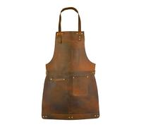Full Grain Leather Apron for Butcher, Chef, BBQ Grill, DIY, Wood Work and Cooking (Tan Brown-559)