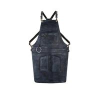 Full Grain Leather Apron with Zip Butcher, Cook, BBQ Grill, Chef, Woodwork, Apron (Black Waxed)