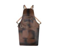 Full Grain Leather Apron with Zip Butcher, Cook, BBQ Grill, Chef, Woodwork, Apron (Distressed Brown)