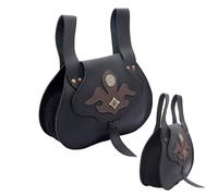 Full Grain Leather Belt Bag for Men & Women | Handmade Medieval LARP Pouch with Buckle for Cosplay & Renaissance Fair (The Burglar Bag)