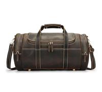 Full Grain Leather Carry-On Travel Duffels Hiking Backpack Overnight Weekender Bag for Men Convertible Duffel Backpack (Dark Brown,L52xW28.5xH28cmL20.47”×W11.22”×H11.02”)