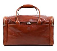 Full Grain Leather Duffel Travel Bag Overnight Carry On Luggage Weekend Bag Large - Time Resistance (Cognac)