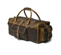 Full Grain Leather Duffle Bag for Men & Women Vintage Travel Weekender Gym & Overnight Bag