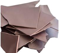 Full Grain Leather Scraps, 7-10 oz Thickness, Vegetable Tanned Cowhide Pieces, 3-4mm, for Stamping, Carving, Gaskets (Brown 500g)